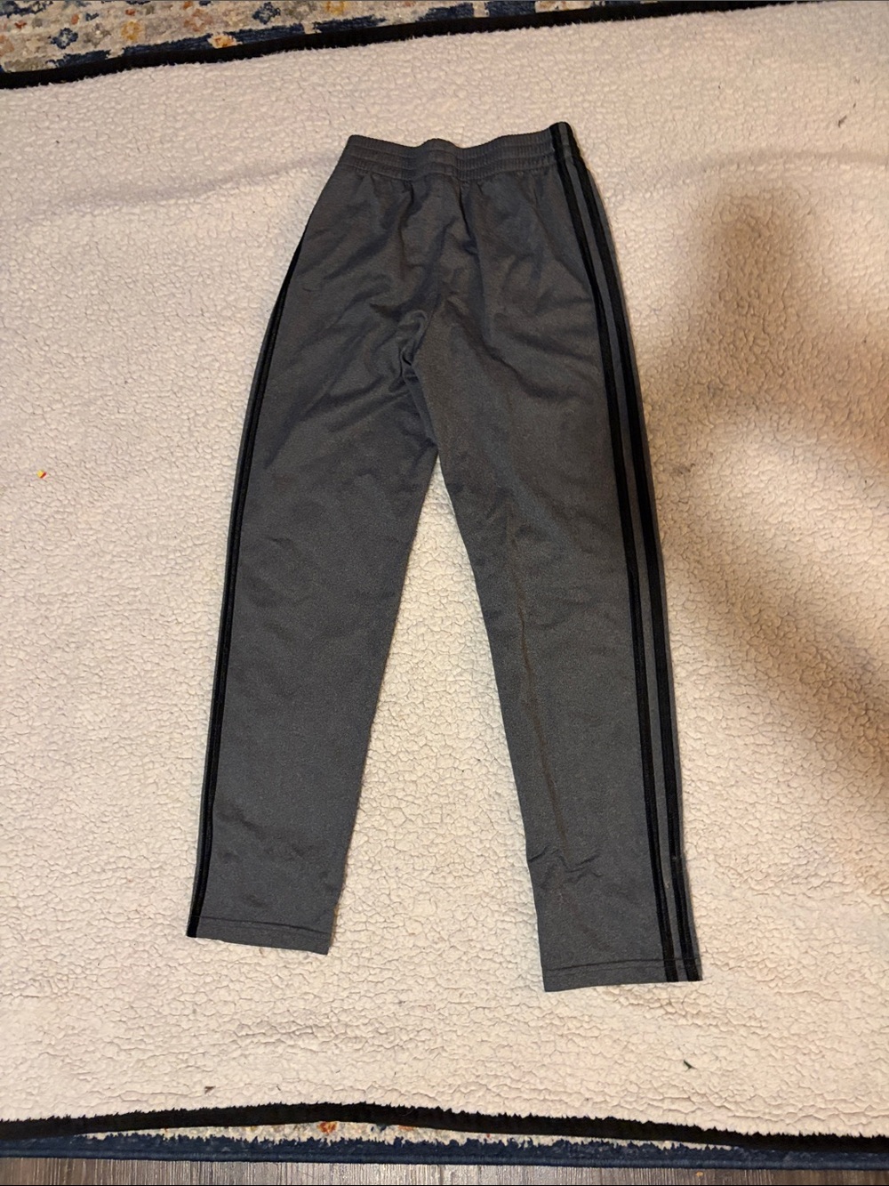 adidas Kids Charcoal Joggers with Black Side Stripes